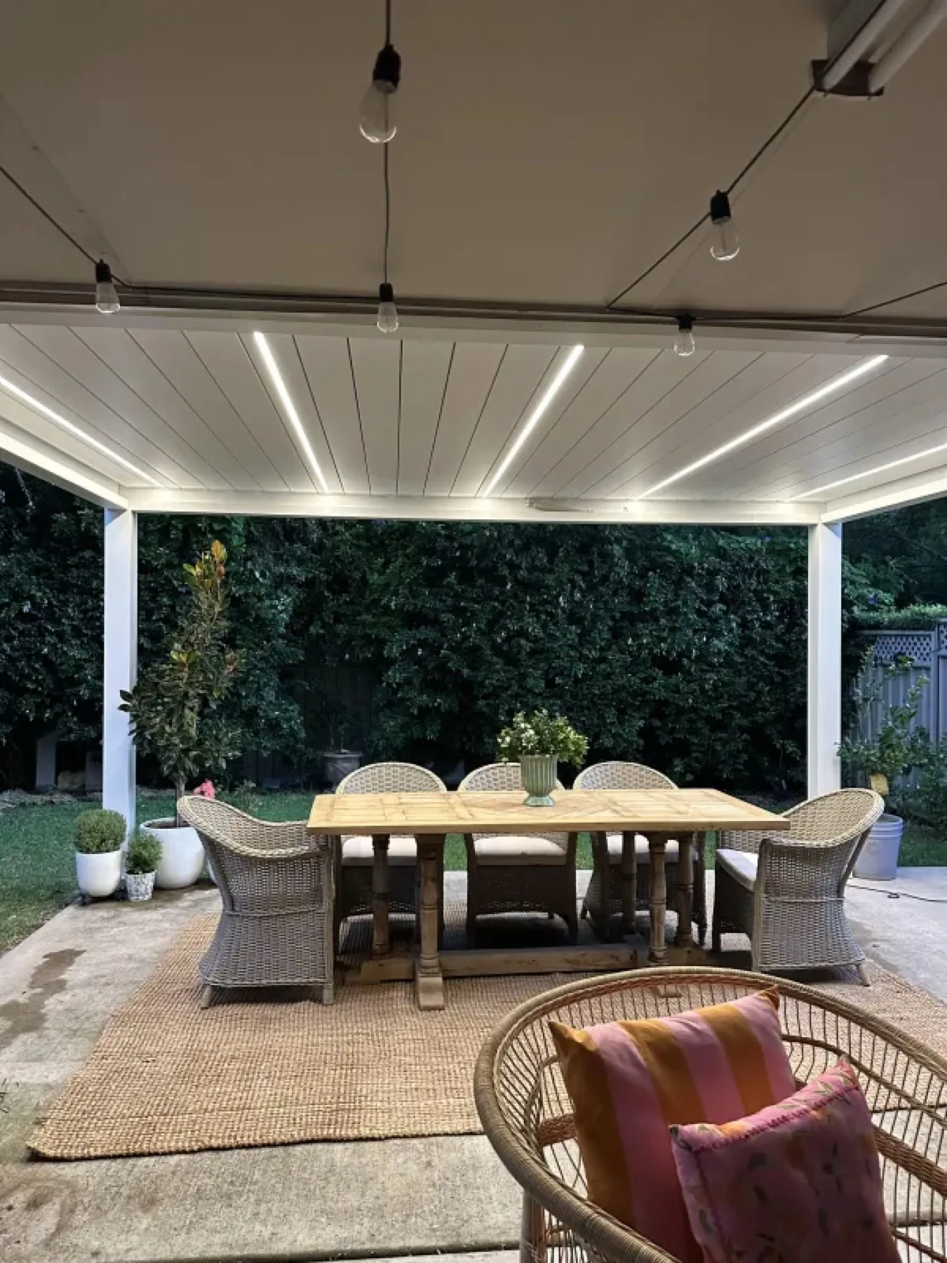 Premium louvre pergola outdoor dining space